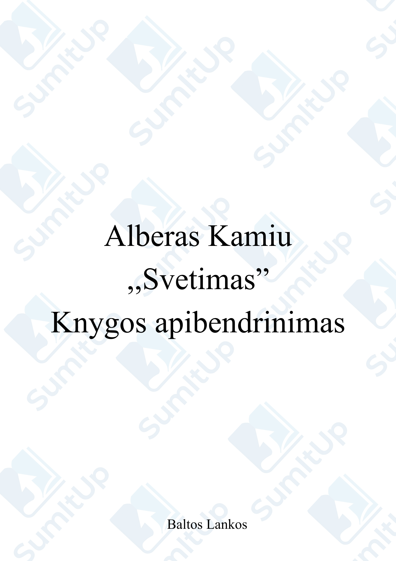 Alberas Kamiu ,,Svetimas"