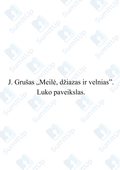 J. Grušas ,,Meilė, džiazas ir velnias". Luko paveikslas.