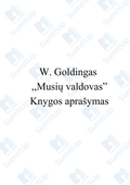 W. Goldingas - ,,Musių valdovas". Knygos aprašymas